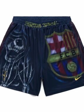 Travis Scott x Nike x FC Barcelona Skeleton Home Shorts - Size Medium